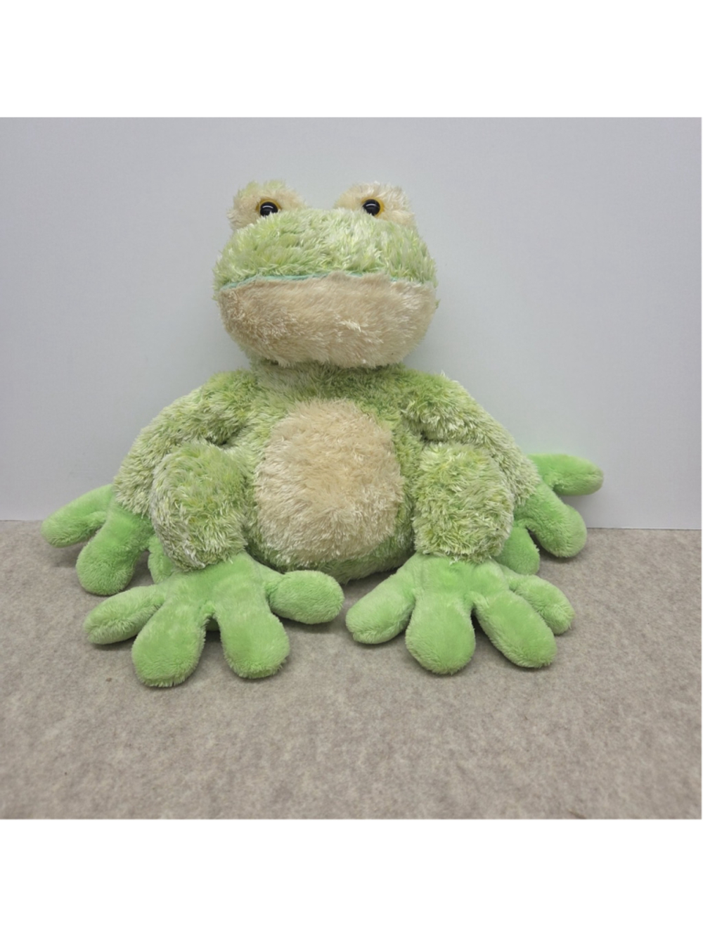 Vintage Animal Alley Toys R Us Shaggy Green Frog Plush Stuffed Animal Toy 2000